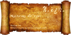 Nyitray Áron névjegykártya